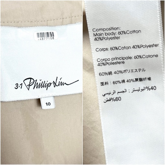 PHILLIP LIM Belted Khaki Short Sleeve Pleated Culotte Utility Trench Jumpsuit 10 - Picture 9 of 11